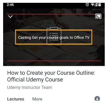 you will get a notification for successful casting