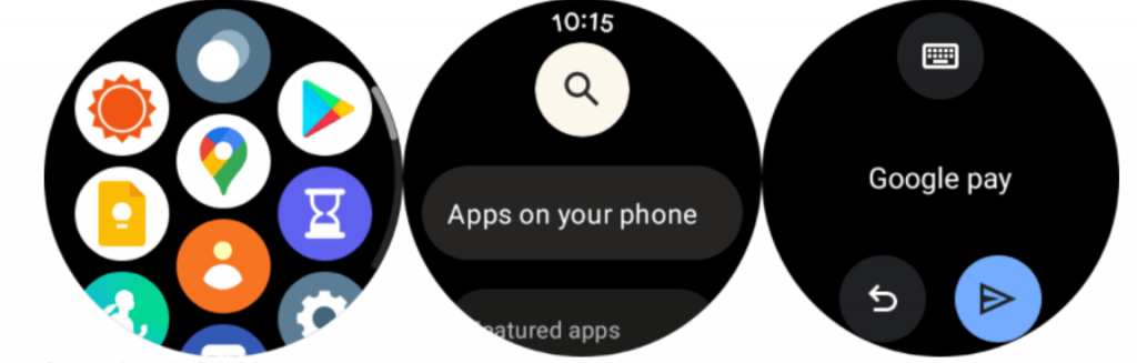 access Google Pay on galaxy watch by typing 