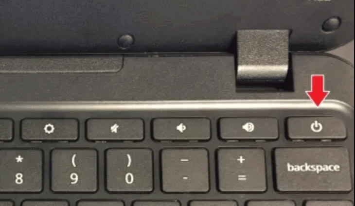 press the power key to restart your chromebook 