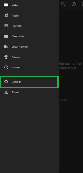 click on settings from the app