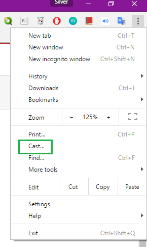 click cast menu to Chromecast Shudder