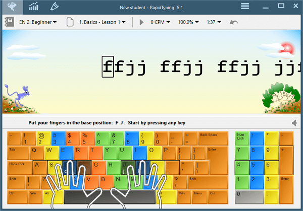 rapid typing tutor is a best typing software for windows 10