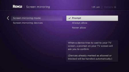 enable the screen mirroring mode on your device
