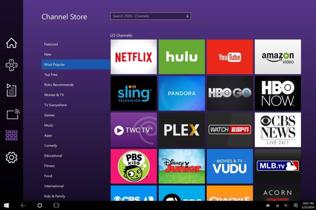 open roku channel store to install hulu on element smart tv