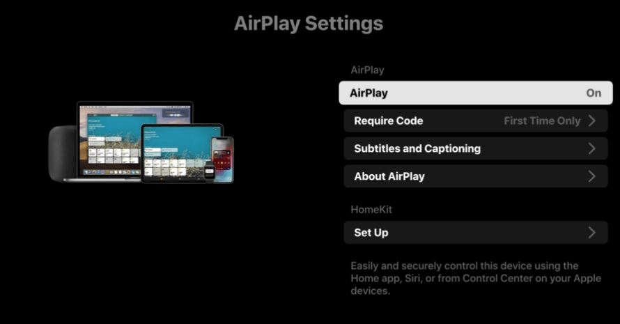 Click AirPlay on Roku device