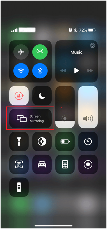 Screen Mirroring option on IOS