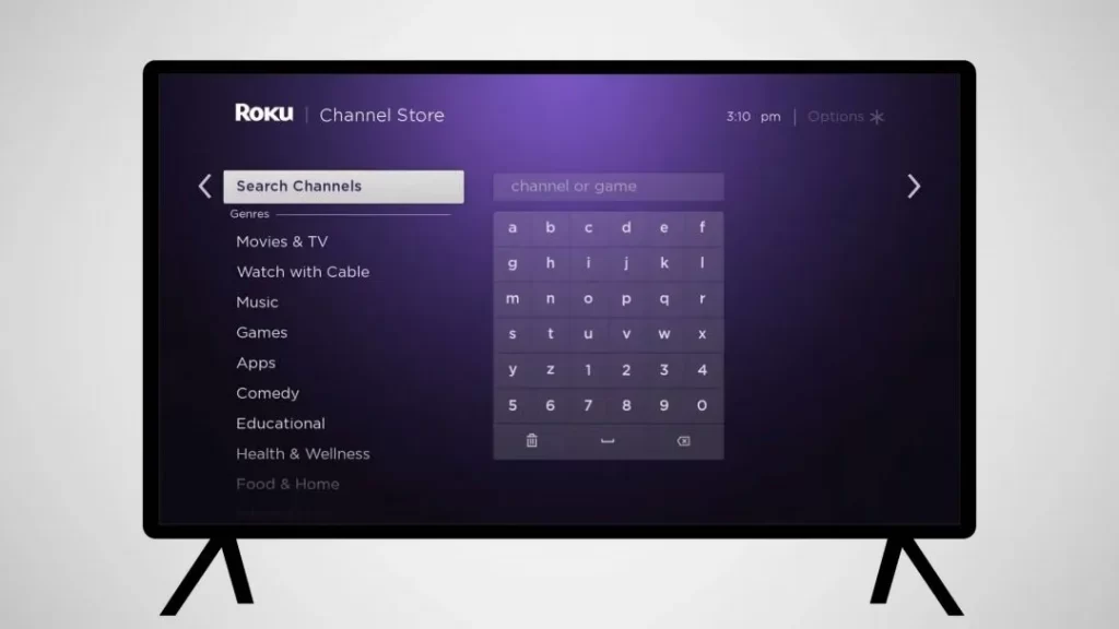 Search Channels option