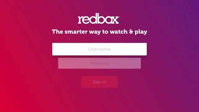 Sign-in using credentials to Watch Redbox on Apple TV