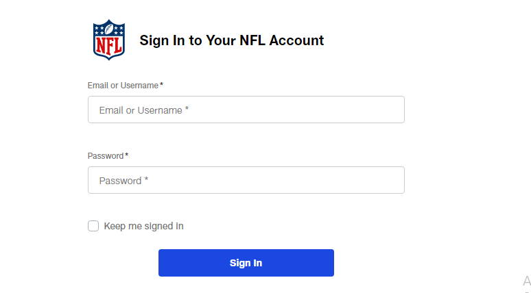 Sign in to your NFL Account