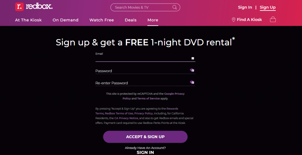 Sign up and get a free rental