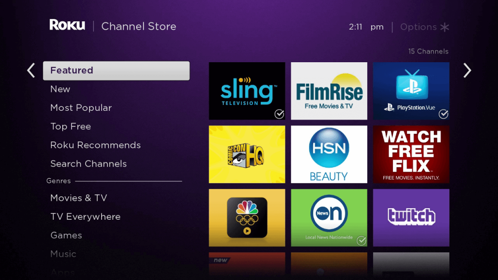 click search channels to install Funimation on roku 