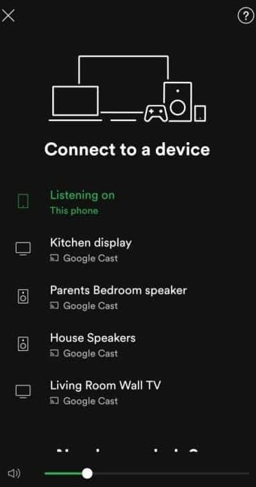 Select Chromecast device