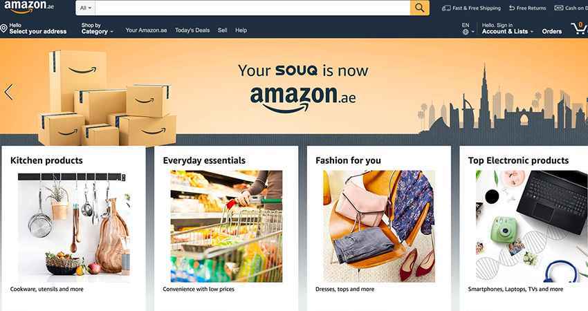 Launch Amazon website on your PC 