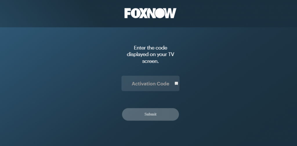 Fox Now Activation website