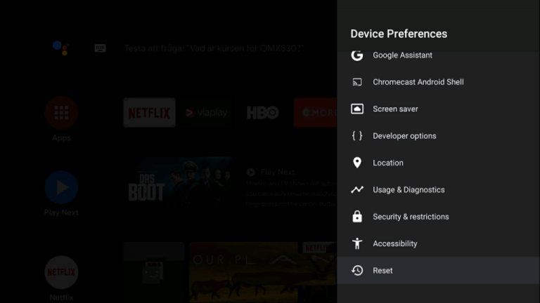 Device preferences > Security restrictions