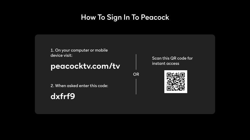 Peacock TV manual activation