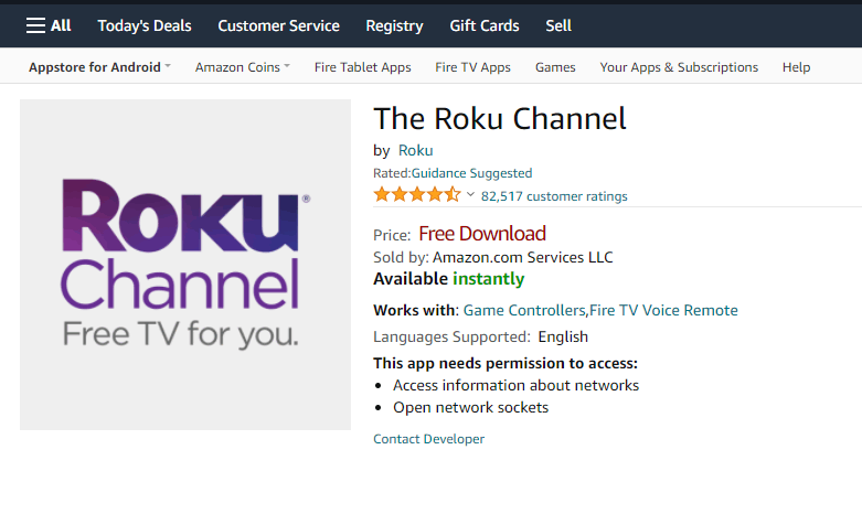 Download Roku Channel on Firestick