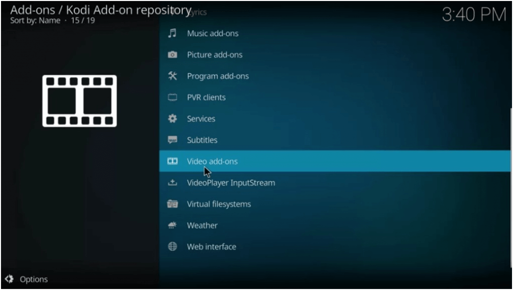 Select Video add on Option