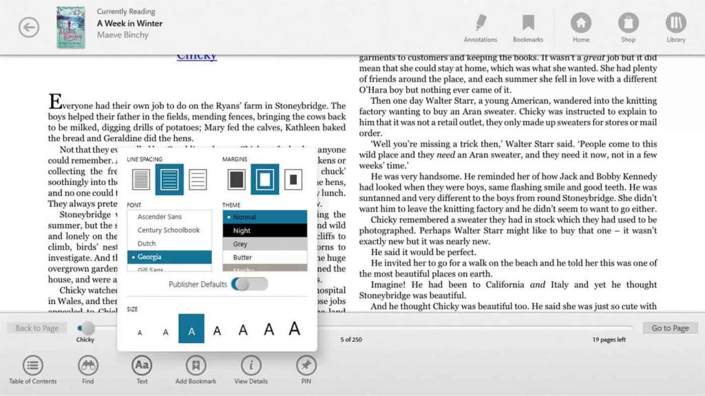 Nook is a easy reader and one of the best ePUB readers for Windows 