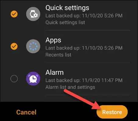 click restore to connect samsung galaxy watch to phone again 
