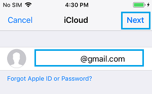 enter email address 