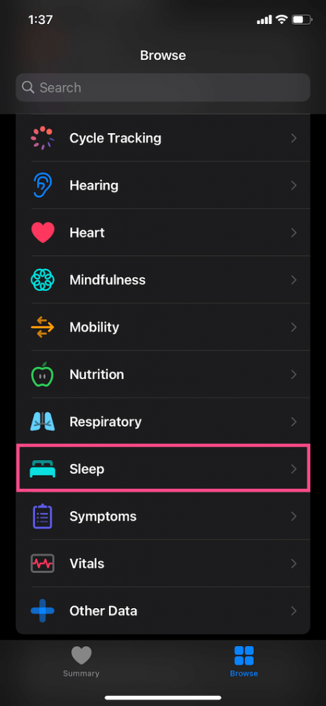 select sleep option to Enable Sleep Mode in iPhone
