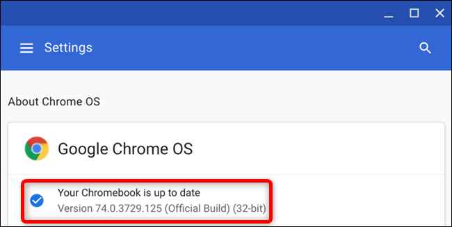 your chromebook is up to date 