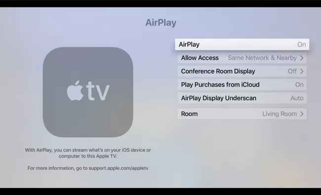 Toggle On AirPlay