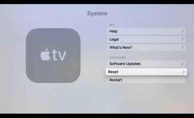 click reset to fix Apple TV not working