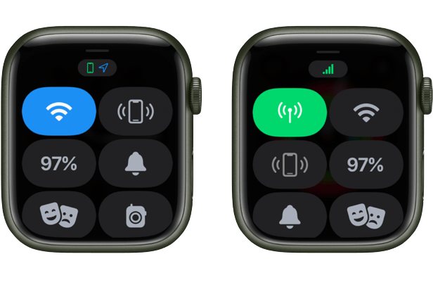 Cellular and WiFi option on Control center