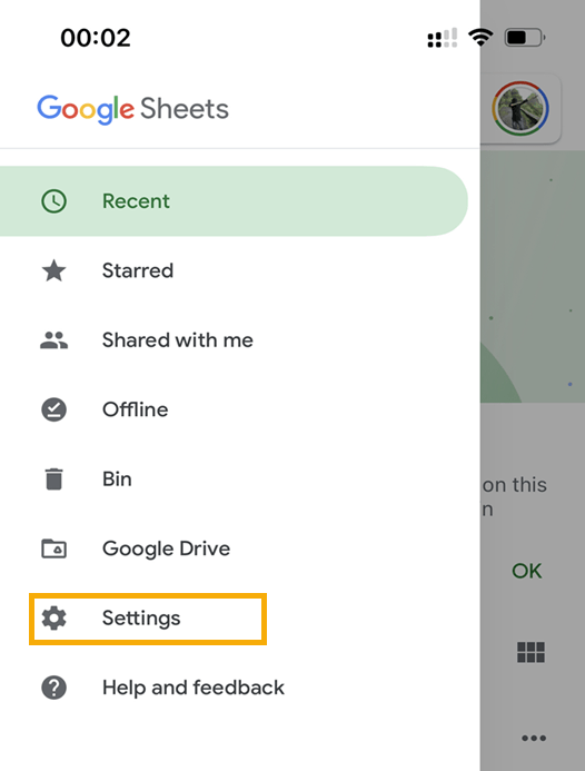 select settings section