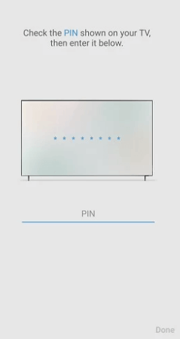 Enter PIN to connect Samsung Smart TV