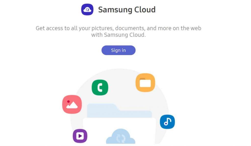 open Samsung Cloud to access all the functions 