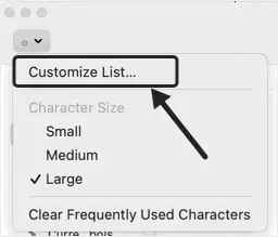 select the Customize List option