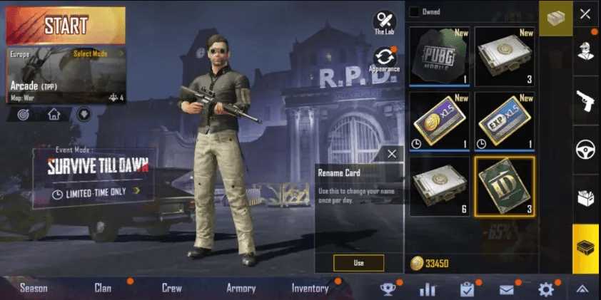 Select Use to Change name in PUBG