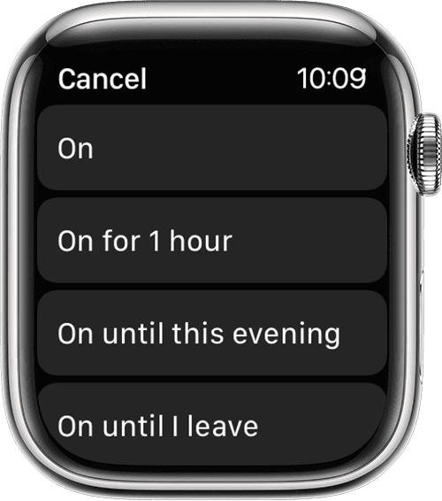 Enabling DND with the help of the Apple Watch