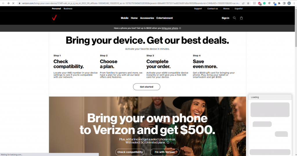 Activate Verizon Phone using BYOD