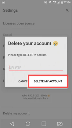 Tap Delete My Account