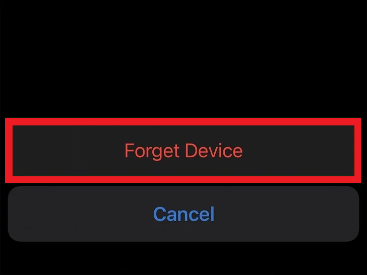 Tap forget device to reset your AirPods