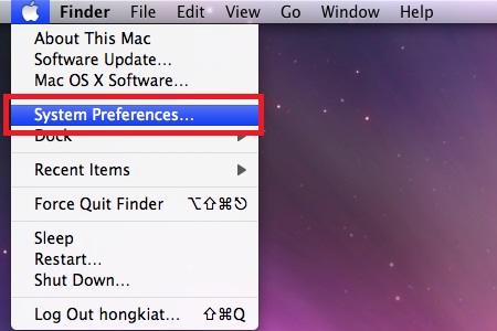Click System Preferences on MacBook Air