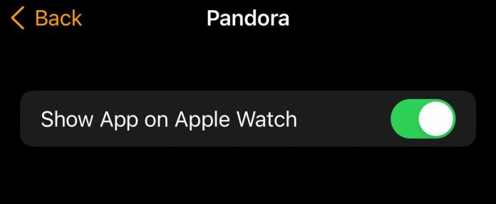 Select Show App on Apple Watch
