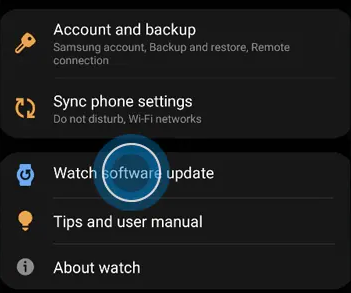 Tap Watch software update