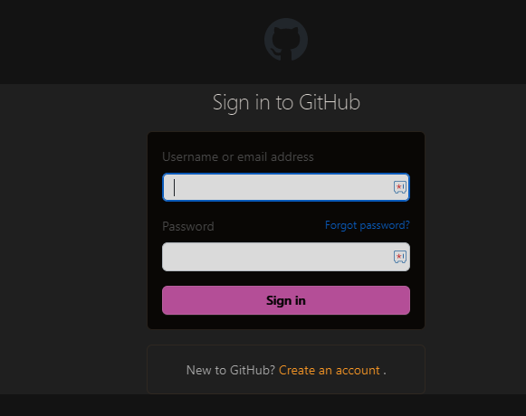 Sign in to GitHub