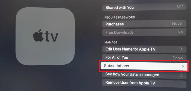 Click on Subscriptions to cancel Apple Arcade