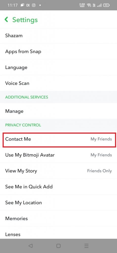 Select Contact me