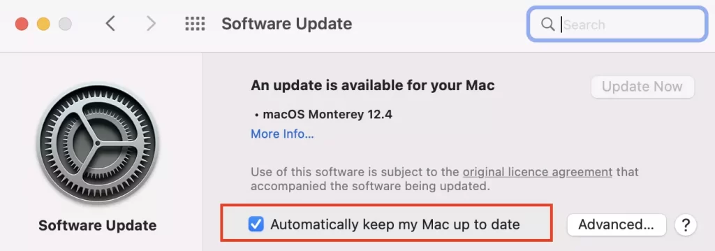 Check the box to update your Mac automatically