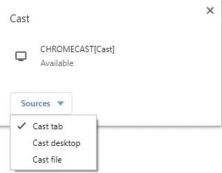 Tap Cast Desktop to Chromecast Microsoft Teams 