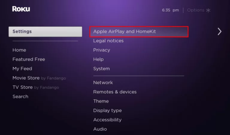 Tap Apple AirPlay and HomeKit