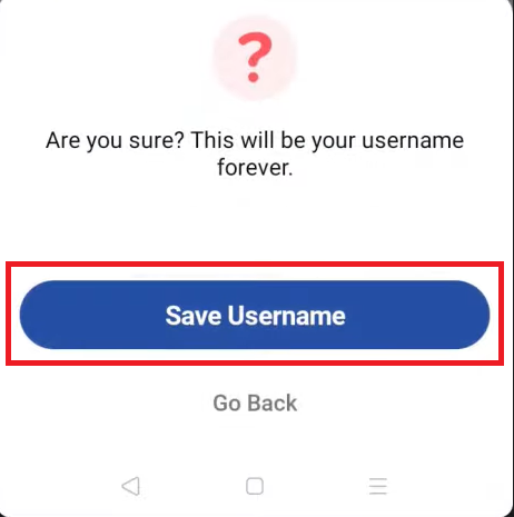 Tap Save username to to Change Reddit username