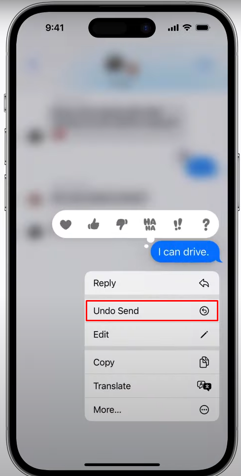 Click on the option Undo Send to unsend the message on your iPhone